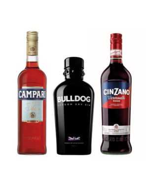 Zvýhodněný set Negroni = Campari + Bulldog Gin + Cinzano Rosso  2
